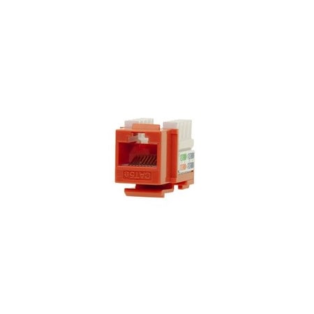 Cable Wholesale Cat5e Keystone Jack, Orange, RJ45 Female to 110 Punch Down 310-121OR
